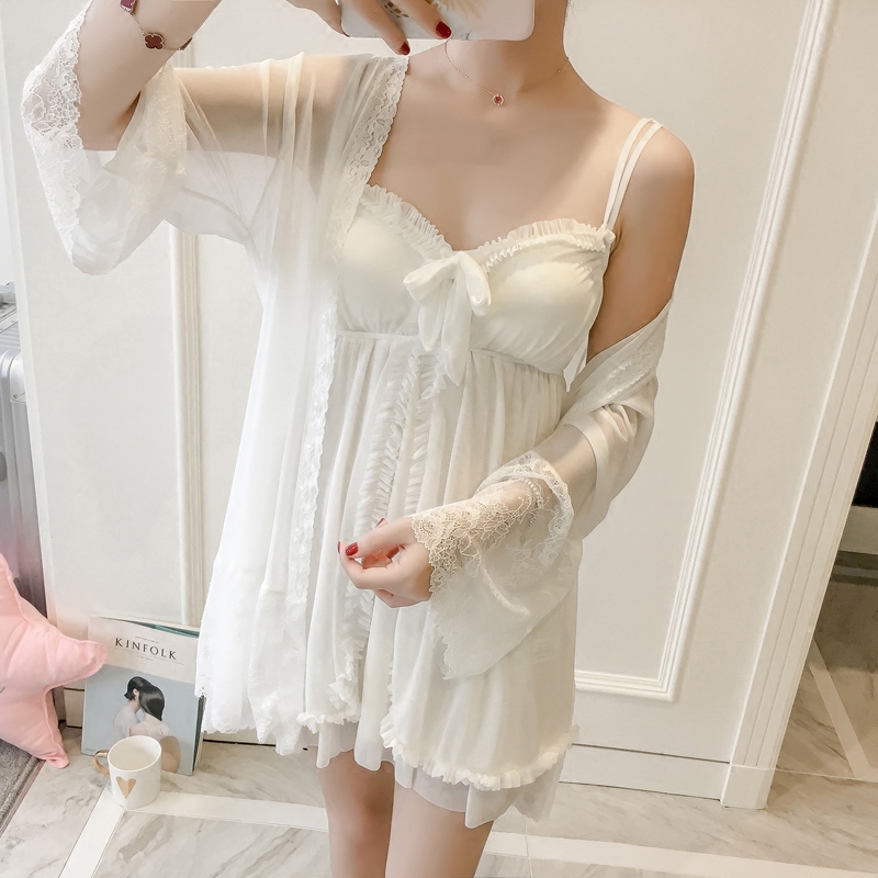 甜美性感蕾絲網紗吊帶睡裙睡袍兩件套公主仙女睡衣帶胸墊家居服夏在類目 女士內衣/男士內衣/家居服, 睡裙中 - 來自Buy2taobao.com提供專業的淘寶代購服務