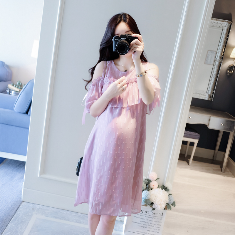 Maternity Summer 2018 new pattern Chao Ma pregnant woman Dress Easy Dolly Pregnant women shirt jacket pregnant woman Yarn skirtin the Maternity/Maternal supplies/Nutrition , Maternity , Dress category - from Buy2taobao.com to provide professional Taobao agent buy service