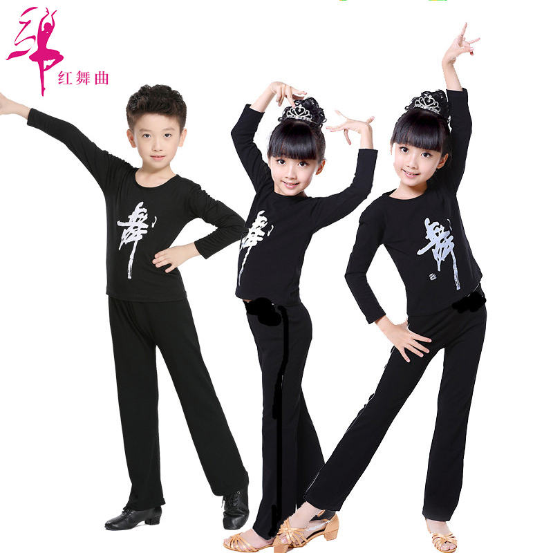 Dance Cotton Children's Dance girl Long-sleeved T-shirt Boy Uniforms long sleeve blousein the Sports/Yoga/Fitness/Fans supplies , Dance/Aerobics/Gymnastics , Latin , Latin Dance Set category - from Buy2taobao.com to provide professional Taobao agent buy service