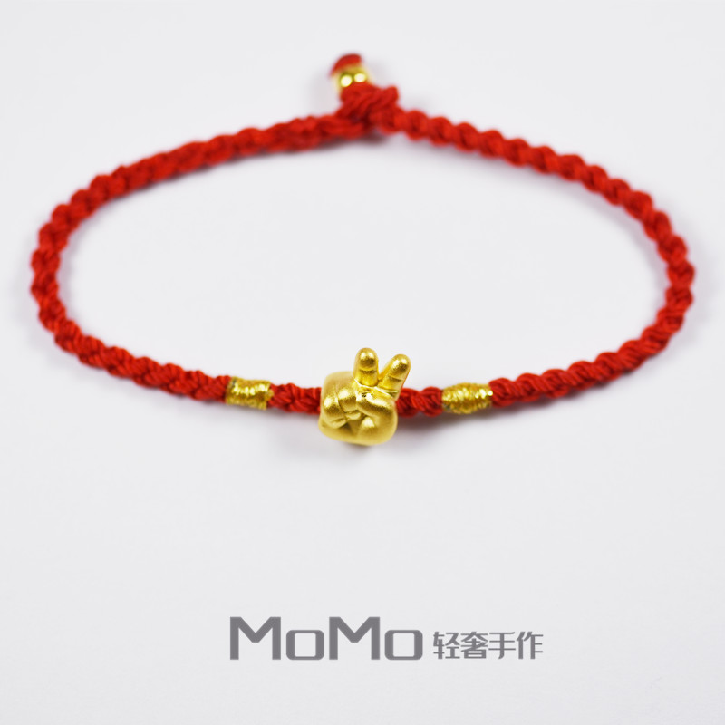 足金黄金纯金硬金石头剪刀布3.5mm手工红绳情侣闺蜜手链情人礼物在类目 饰品/流行首饰/时尚饰品新, 手链中 - 来自Buy2taobao.com提供专业的淘宝代购服务