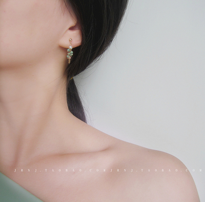 JRNJ / 【古董油画少女她的情怀】独家手作原创14K包金注金耳钉