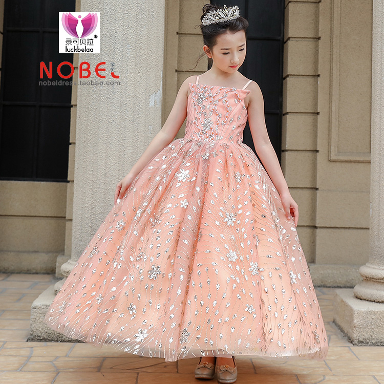 Princess Dress girl Host full dress 2018 new pattern High-end girl Catwalk full dress David show longuettein the Children/Baby/Family fitted , Children dress category - from Buy2taobao.com to provide professional Taobao agent buy service