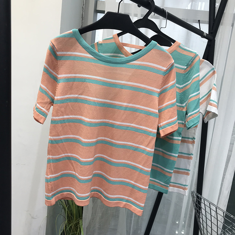 【16080】彩虹条纹露背针织衫在类目 女装/女士精品, 毛衣中 - 来自Buy2taobao.com提供专业的淘宝代购服务