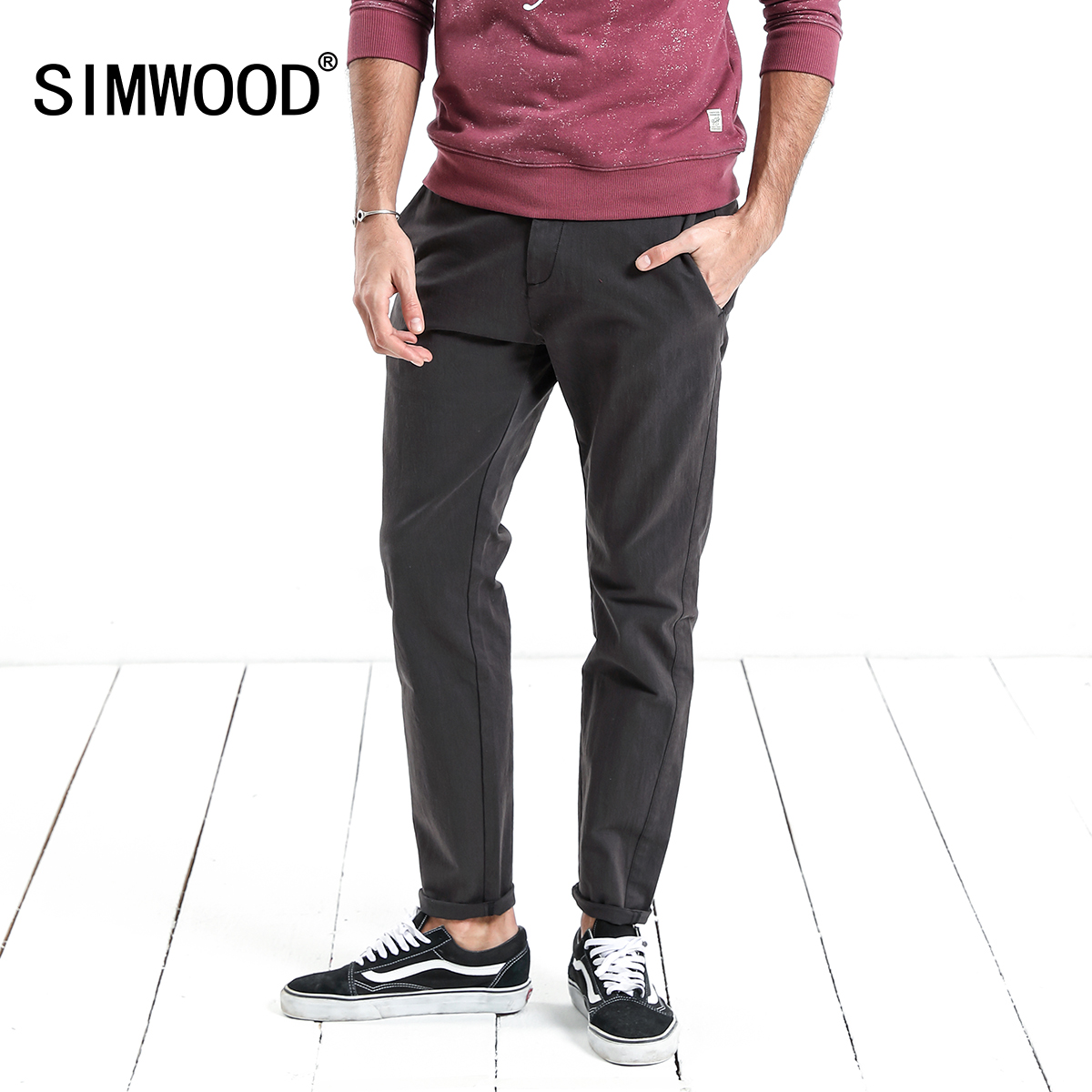 Simwood简木男装2019春装新品休闲长裤酵洗修身小脚微弹休闲裤男|msdalam kategori Pakaian Lelaki, seluar santai - dari Buy2taobao.com untuk memberikan perkhidmatan ejen Taobao profesional membeli