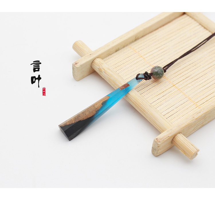 resin Necklace Sandalwood Polygon blue Sen family Lovers money Pendant personality temperament originality giftin the Accessories/Fashion Jewelry, Pendant/Pendant category - from Buy2taobao.com to provide professional Taobao agent buy service