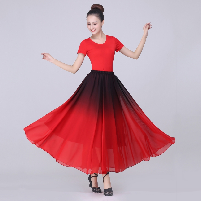 Xinjiang dance Exercise Skirt Yi Uygur dance Practice Chiffon Dress Costume skirt adult Big swing skirtin the Women's clothing/Boutique , Costume/National costume/Stage costumes , National costume/Costumes category - from Buy2taobao.com to provide professional Taobao agent buy service