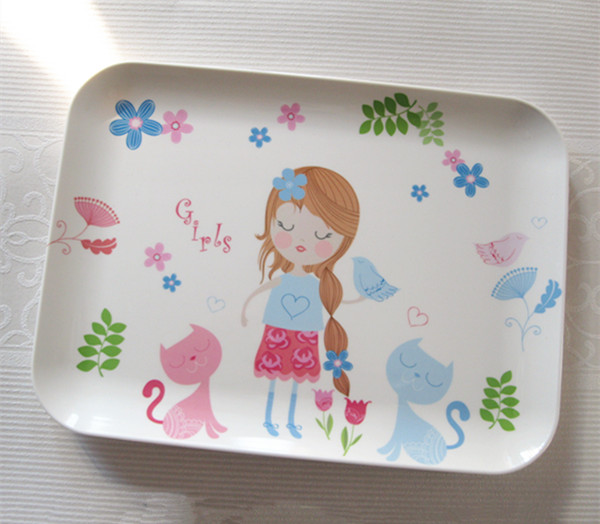 originality Cartoon children Dinner plate Tray Melamine rectangle Cups and saucers Fruit plate printing plate lovely Dessert platein the Tableware , Tableware , Fruit bowl/Fruit plate/Hamper category - from Buy2taobao.com to provide professional Taobao agent buy service