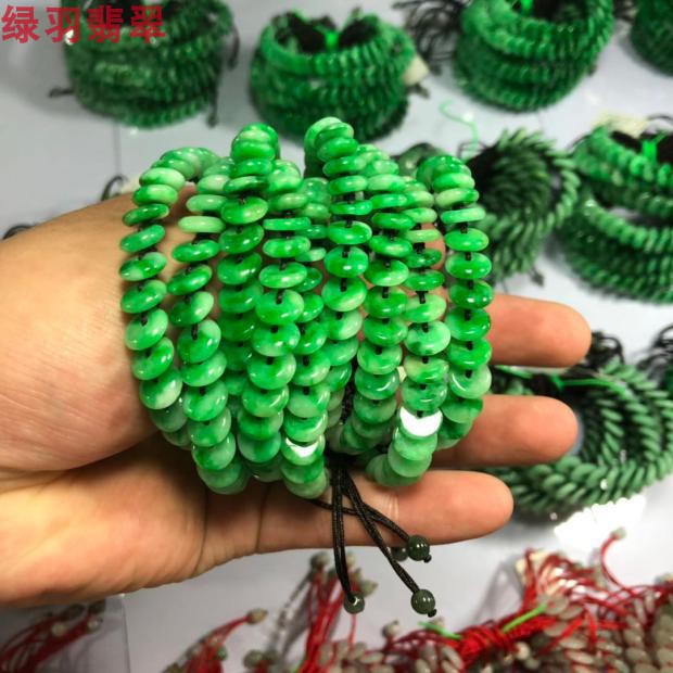 Yang green float Fruit Green Jade Ping An buckle Bracelet manual weave Hand string Female models jade Bracelets Icein the Jewelry/Diamond/Jade/Gold , Jade (New) , Bracelets category - from Buy2taobao.com to provide professional Taobao agent buy service