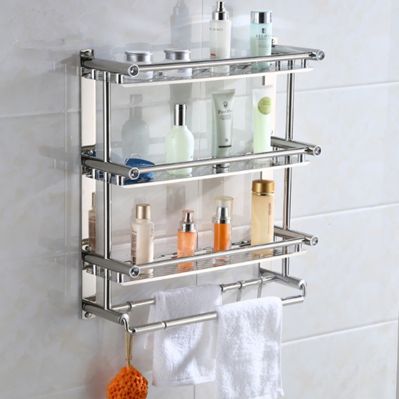 304 Stainless steel Shower Room TOILET Punch holes Shelf kitchen bathroom pylons Hooks Restroom Towel rack 3in the Family/Personal Cleaning Tools , Sanitary appliances/Bathroom accessories , Bathroom Jiaojia/Shelf category - from Buy2taobao.com to provide professional Taobao agent buy service