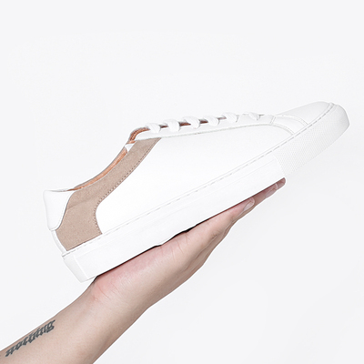 Ocandy2017秋季新款欧美风平底圆头系带休闲运动鞋拼色小白鞋女潮