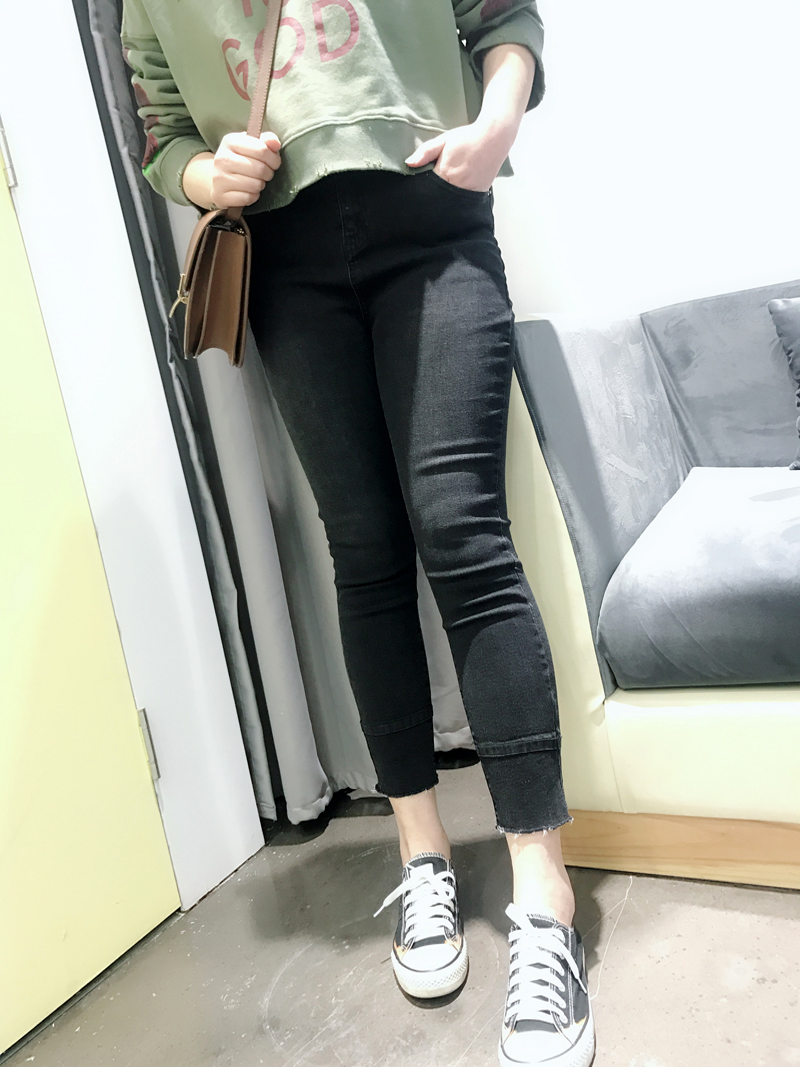 lace Large mm2018 spring clothes new pattern The waist High elastic Nine points black Mosaic Jeans Show thinin the Women's clothing/Boutique , Large size women category - from Buy2taobao.com to provide professional Taobao agent buy service