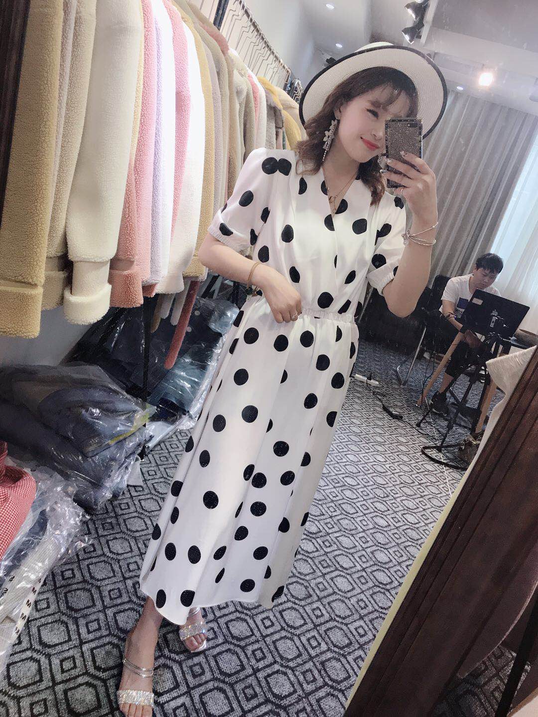 2019 new pattern Polka Dot Dress 1908in the Women's clothing/Boutique , Sweaters category - from Buy2taobao.com to provide professional Taobao agent buy service