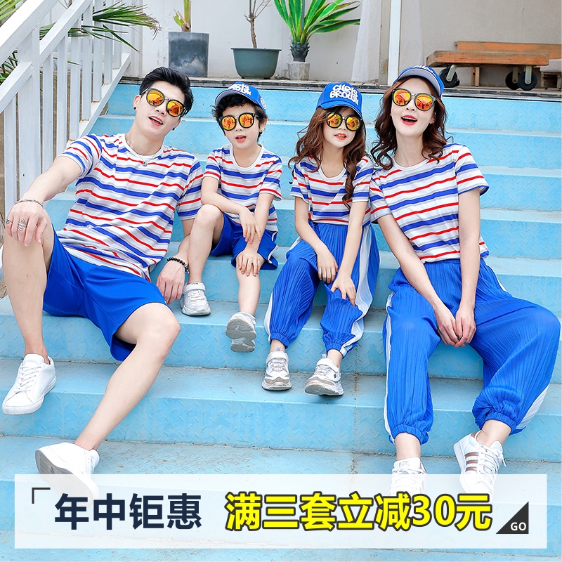 亲子装夏一家三口短袖T套装 旅游渡假休闲运动纯棉韩版2019新潮款在类目 童装/婴儿装/亲子装, 亲子装/亲子时装中 - 来自Buy2taobao.com提供专业的淘宝代购服务