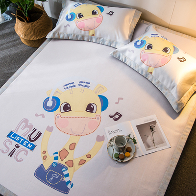 汉方卡通水洗冰丝凉席三件套 1.5/1.8m床夏季可机洗空调席子1.2米