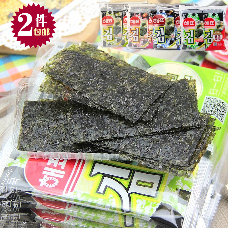 2件包邮 韩国进口海牌海飘即食海苔16g 寿司包饭烤紫菜片吃货零食在类目 零食/坚果/特产, 鱿鱼丝/鱼干/海味即食, 海苔系列中 - 来自Buy2taobao.com提供专业的淘宝代购服务