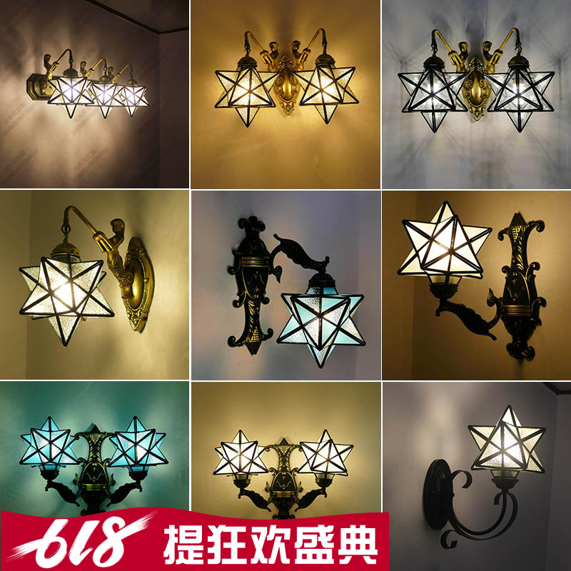 现代简约创意五角星儿童房个性阳台过道客厅墙壁灯卫生间镜前灯在类目 家装主材, 灯具灯饰, 镜前灯中 - 来自Buy2taobao.com提供专业的淘宝代购服务