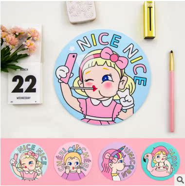 卡通少女心圆形可爱鼠标垫创意电脑桌面装饰韩版软妹滑鼠垫子防水在类目 电脑硬件/显示器/电脑周边, 电脑周边, 鼠标垫/贴/腕垫中 - 来自Buy2taobao.com提供专业的淘宝代购服务
