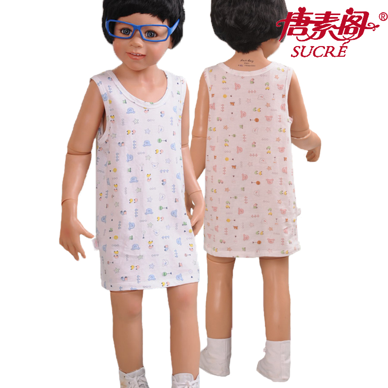 唐素阁儿童宝宝男童女童无袖背心睡衣睡袍睡裙纯棉薄款夏季短款在类目 童装/婴儿装/亲子装, 儿童家居服, 家居袍/睡袍中 - 来自Buy2taobao.com提供专业的淘宝代购服务