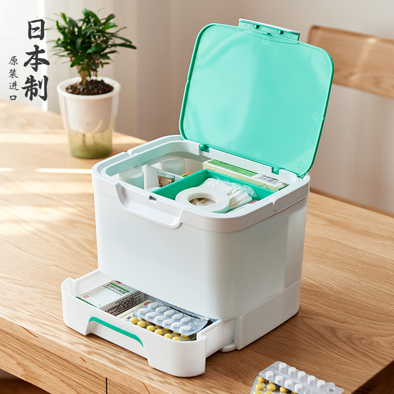 日本进口家用小药箱多层医药箱便携大容量急救箱家庭装药品收纳盒在类目 收纳整理, 家庭收纳用具, 储物箱, 医药箱中 - 来自Buy2taobao.com提供专业的淘宝代购服务