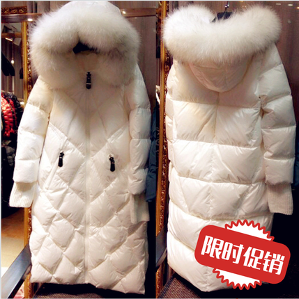 Europe station white Down Jackets Mid length version Hair collar 2018 Korean Edition Overknee Duck thickening Down Jacketsin the Women's clothing/Boutique , Down category - from Buy2taobao.com to provide professional Taobao agent buy service