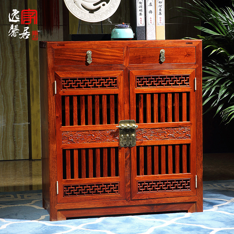 逸馨 缅甸花梨木2门鞋柜新中式红木客厅家具大果紫檀储物玄关柜|msdalam kategori perabot kediaman, kabinet, kotak kasut - dari Buy2taobao.com untuk memberikan perkhidmatan ejen Taobao profesional membeli