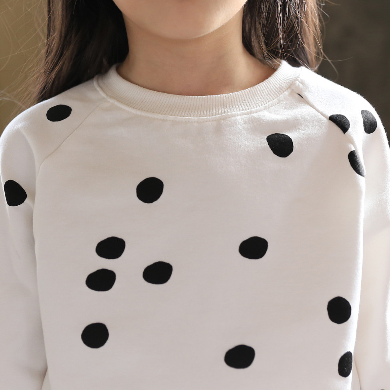 女童全棉波点卫衣2019春装新款儿童圆领毛圈卫衣宝宝休闲套头上衣|msdalam kategori Kanak-kanak/Bayi/Keluarga dipasang, sweater/Fleece - dari Buy2taobao.com untuk memberikan perkhidmatan ejen Taobao profesional membeli