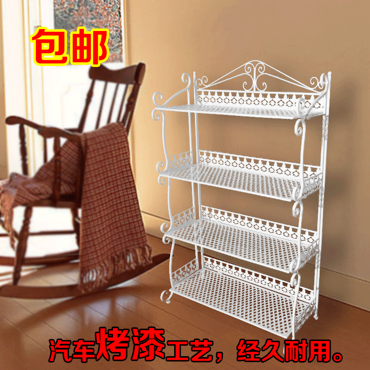 欧式铁艺鞋架家用客厅拖鞋柜出租房多层简易折叠置物架白色小花架|ruв категории жилой мебели, рама тип, башмак стойки - от Buy2taobao.com для оказания профессиональной услуги покупки агента Taobao