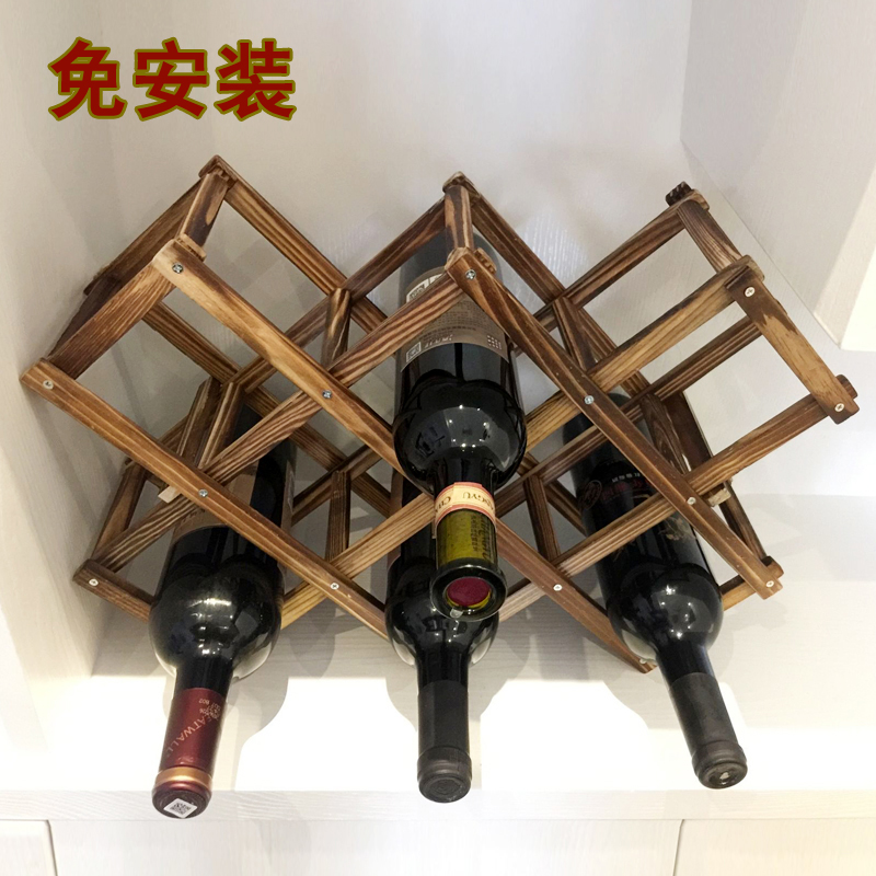 实木碳化红酒架摆件创意葡萄酒架 家用酒瓶收纳架欧式洋酒架包邮|msdalam kategori penyatuan simpanan, Rumah Storage Appliances, rak simpanan, rak wain - dari Buy2taobao.com untuk memberikan perkhidmatan ejen Taobao profesional membeli