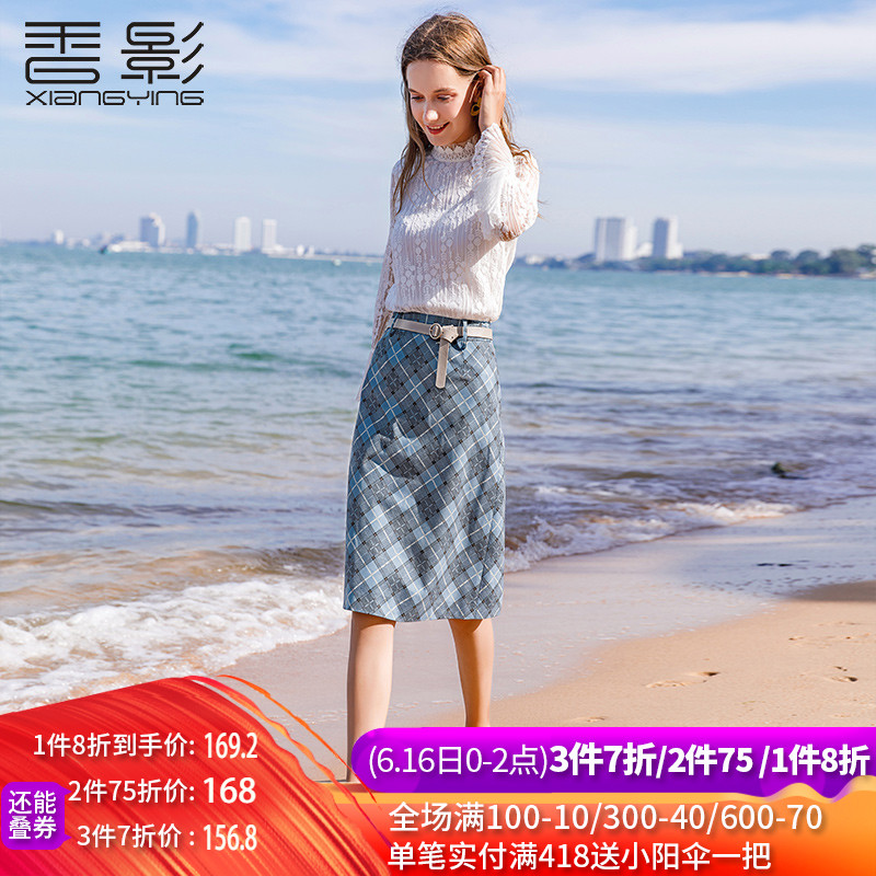 格子半身裙女香影2019春装新款气质时尚显瘦高腰中长款直筒裙百搭在类目 女装/女士精品, 半身裙中 - 来自Buy2taobao.com提供专业的淘宝代购服务