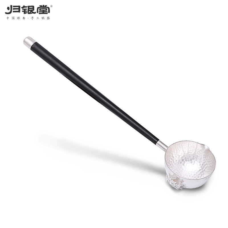 手工纯银999长柄分茶勺子银茶壶过滤茶勺煮茶分茶器银茶具配件|msdalam kategori pinggan mangkuk, set teh, Majlis teh/dengan sifar - dari Buy2taobao.com untuk memberikan perkhidmatan ejen Taobao profesional membeli