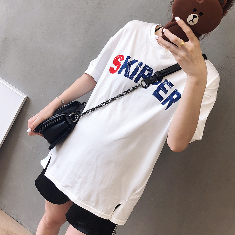 pregnant woman Summer wear Thin section jacket Easy Mid length version half sleeve Korean Edition Large T-shirts letter Short sleeved T-shirtin the Maternity/Maternal supplies/Nutrition , Maternity , T-shirt category - from Buy2taobao.com to provide professional Taobao agent buy service