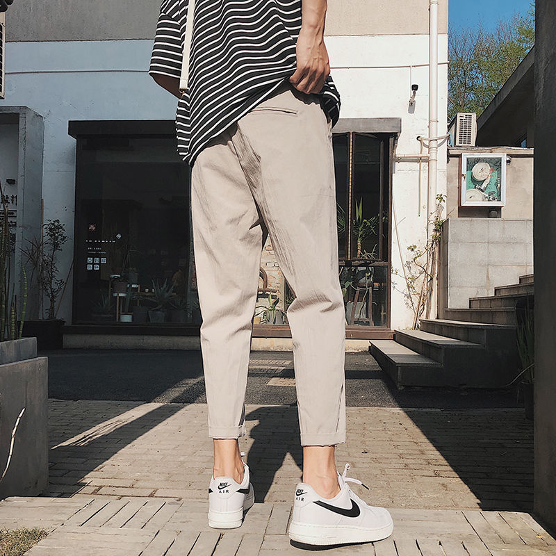 @ square less men's wear Harbor Wind Original Spring new pattern Casual pants Straight Korean Edition Easy Trend Ninth pants studentin the Men's clothing, Casual pants category - from Buy2taobao.com to provide professional Taobao agent buy service