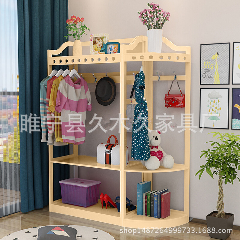 简易实木衣帽架组合卧室鞋子置物架简约挂衣服架子落地|ruв категории жилой мебели, рама тип, вешалка - от Buy2taobao.com для оказания профессиональной услуги покупки агента Taobao