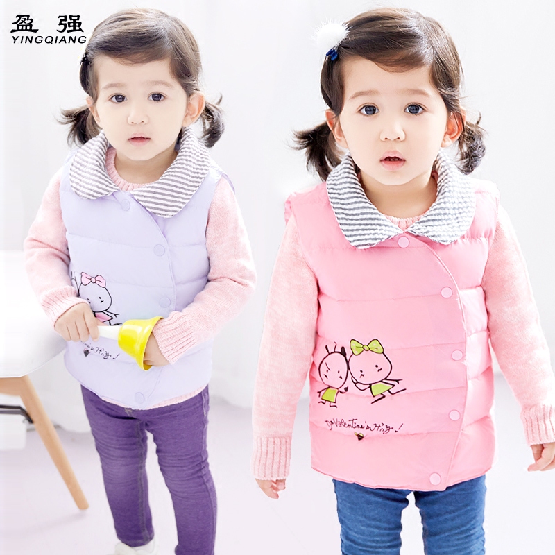 All-match fashion 2018 winter lovely Doll collar children Down vest Vest girl keep warm baby Vestin the Children/Baby/Family fitted , Feather costumes/Down liner , Down vest category - from Buy2taobao.com to provide professional Taobao agent buy service