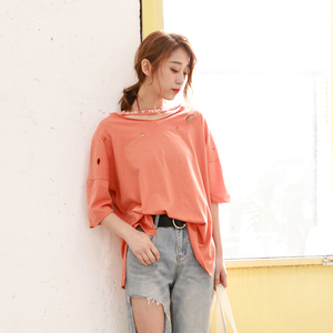 如何搭配春夏女装韩版百搭宽松假两件蕾丝花边