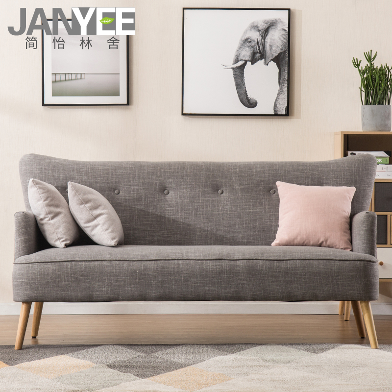 Scandinavian sofa Small apartment a living room bedroom Three-seat sofa Modern simplicity couture Fabric art Double sofain the Residential furniture , Sofa , Sofa category - from Buy2taobao.com to provide professional Taobao agent buy service