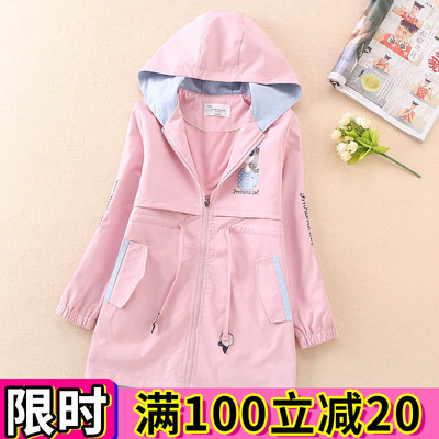 女童风衣春秋2019新款洋气10儿童女装春装12中大童外套中长款15岁