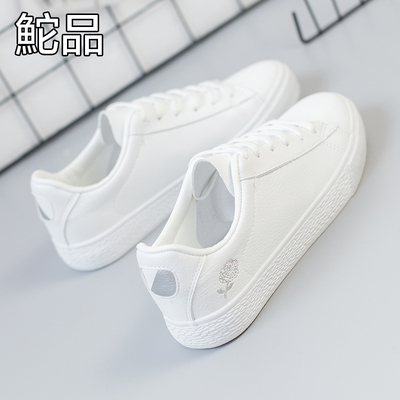 鮀品2017夏秋季新款小白鞋女板鞋韩版平底百搭白鞋学生帆布鞋女鞋