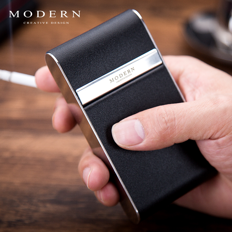 德国MODERN真皮烟盒创意超薄长烟细烟盒男女不锈钢烟盒20支装潮在类目 ZIPPO/瑞士军刀/眼镜, 烟具, 烟盒中 - 来自Buy2taobao.com提供专业的淘宝代购服务