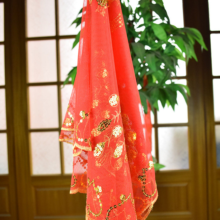 Red Veil bride marry Scarf gules Silk Red Veil bride marry Sequins Red scarfin the Festive supplies/Gift , Bridal Accessories category - from Buy2taobao.com to provide professional Taobao agent buy service