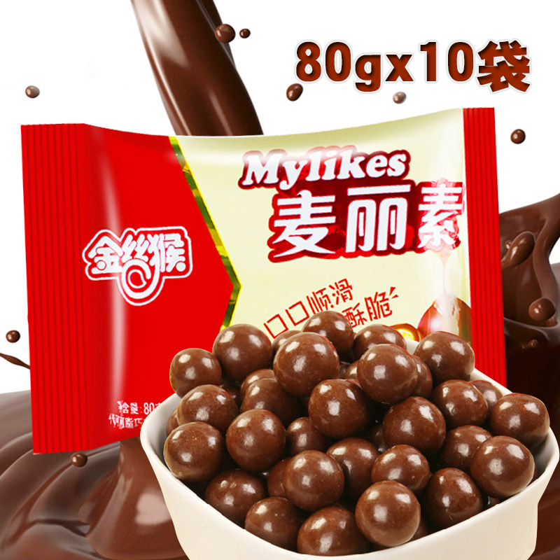 金丝猴 麦丽素夹心巧克力豆80g*10袋 代可可脂 80后怀旧零食包邮在类目 零食/坚果/特产, 巧克力, 巧克力制品中 - 来自Buy2taobao.com提供专业的淘宝代购服务