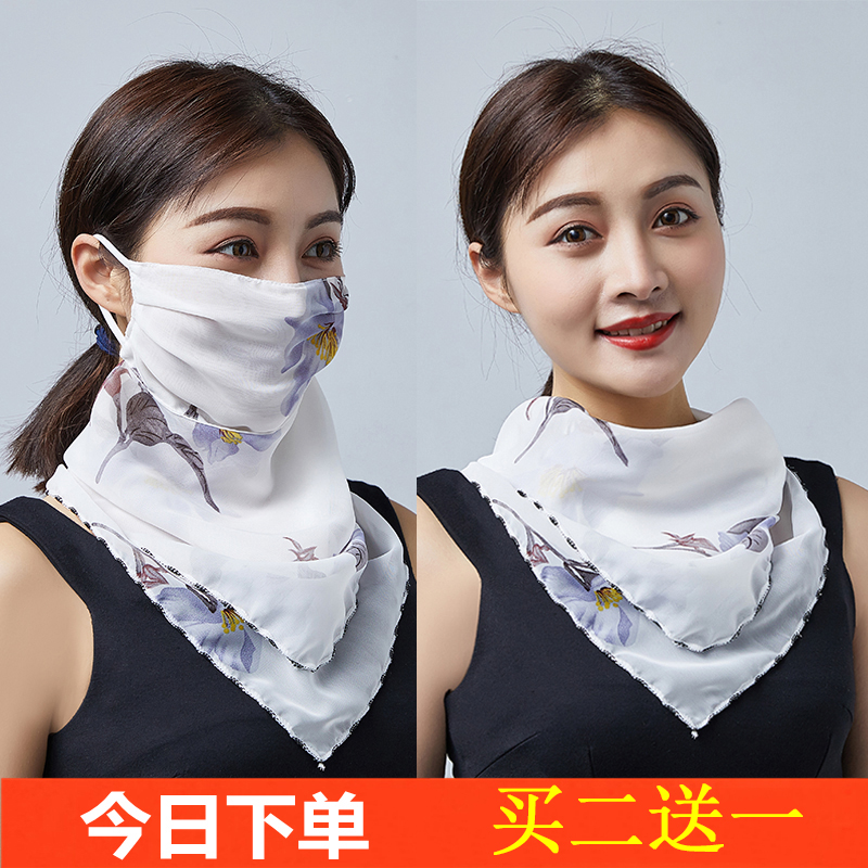 防晒丝巾女春夏天大口罩围脖护颈透气面罩遮脸防紫外线雪纺薄面纱|ruв категории Аксессуары, шарф/шарф/шаль - от Buy2taobao.com для оказания профессиональной услуги покупки агента Taobao