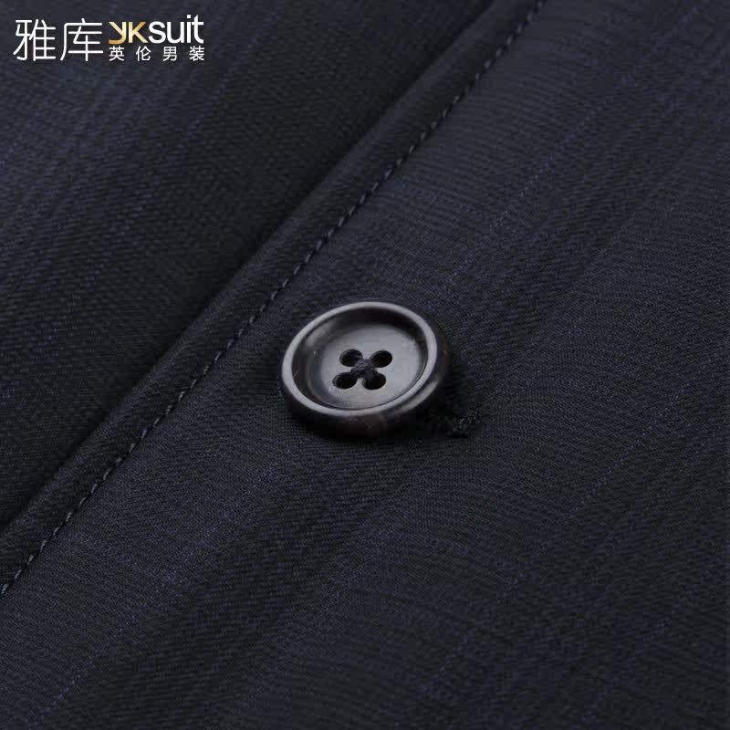 雅库 2013新款羊毛混纺男士西服<em>外套</em> <em>藏青色格</em>