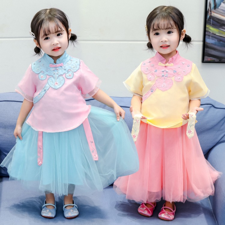 2019夏装90-150cm女童汉服襦裙宝宝中国风古装超仙网衫公古裙套装|msdalam kategori Kanak-kanak/Bayi/Keluarga dipasang, Kanak-kanak cheongsam/pakaian/pakaian kebangsaan, pakaian - dari Buy2taobao.com untuk memberikan perkhidmatan ejen Taobao profesional membeli
