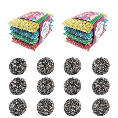 【天天特价】一套（12个中号清洁球+8个加厚型刷碗巾) 洗碗巾