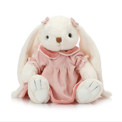 柏文熊毛绒玩具兔公仔裙装白兔布娃娃玩偶兔子儿童生日礼物女宝宝