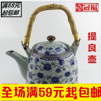 Ceramic crown Jingdezhen Blue and white porcelain tableware Green porcelain Liang Liang teapot kettle tea set The authentic vintage potin the Tableware , Tea set , Teapot category - from Buy2taobao.com to provide professional Taobao agent buy service
