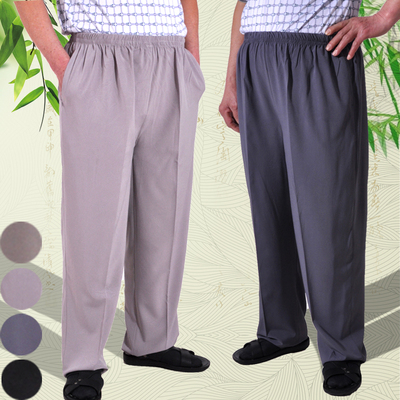 天天特价老人裤子男休闲裤中老年运动裤宽松薄爸爸裤子松紧腰夏天