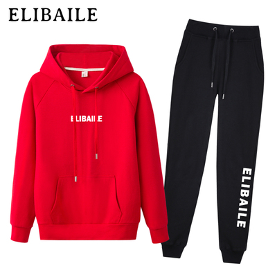 运动套装女春秋韩版宽松显瘦连帽卫衣两件套跑步学生时尚休闲服潮