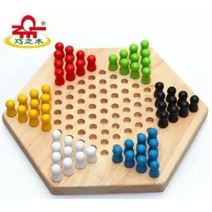 跳棋儿童六角跳棋大号高级益智木制玩具亲子互动游戏男孩女孩玩具|ruв категории игрушка/коляска/головоломка/блоки/модель, детей шахматы/настольные игры, шашки - от Buy2taobao.com для оказания профессиональной услуги покупки агента Taobao